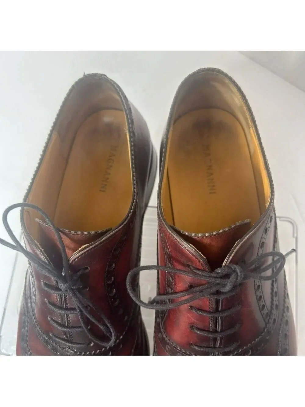 Magnanni Men’s Wingtip Oxford Leather Shoes Lace Up 11M Academia Banker